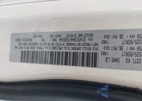 2017 Dodge Journey Se z USA, uszkodzony, nr VIN 3C4PDCAB4HT695344